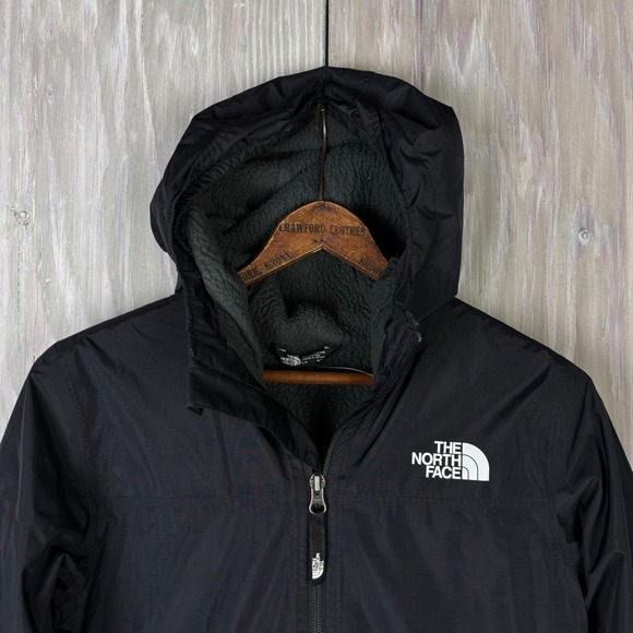 The North Face Boys DryVent Hooded Jacket Black Fleece Lined M Youth Gorpcore - Picture 2 of 16